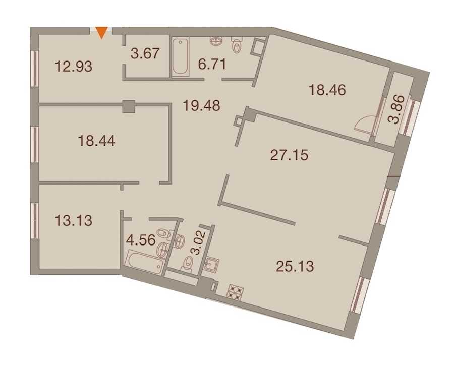 Четырехкомнатная квартира в : площадь 154.11 м2 , этаж: 7 – купить в Санкт-Петербурге